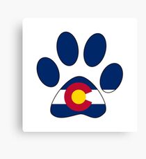 Colorado flag paw print Canvas Print