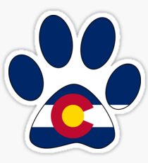 Colorado flag paw print Sticker
