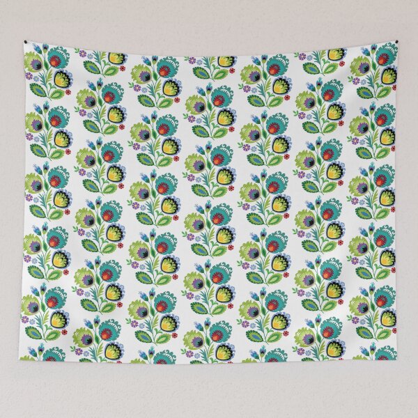 Item preview, Polish Folk Flowers Green designed and sold by Barbara Pixton.