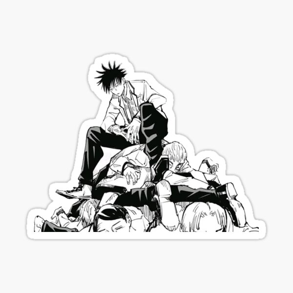 Megumi Fushiguro sitting on kids Sticker