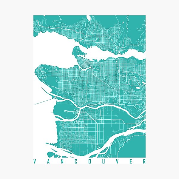 Vancouver Map Wall Art For Sale Redbubble