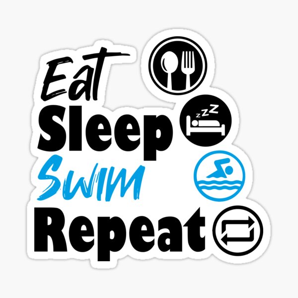 Item preview,  eat sleep swim repeat. designed and sold by yacinedesig.