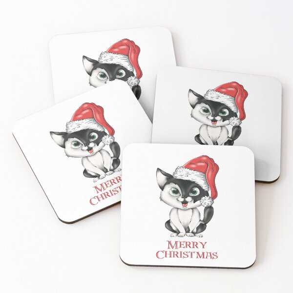 Item preview, Merry Christmas cat design designed and sold by Balazs Borzon.