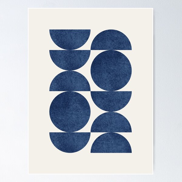 Item preview, Blue Navy Retro Scandinavian designed and sold by moonlightprint.