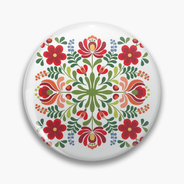Item preview, Hungarian Folk Design Red and Pink designed and sold by Barbara Pixton.