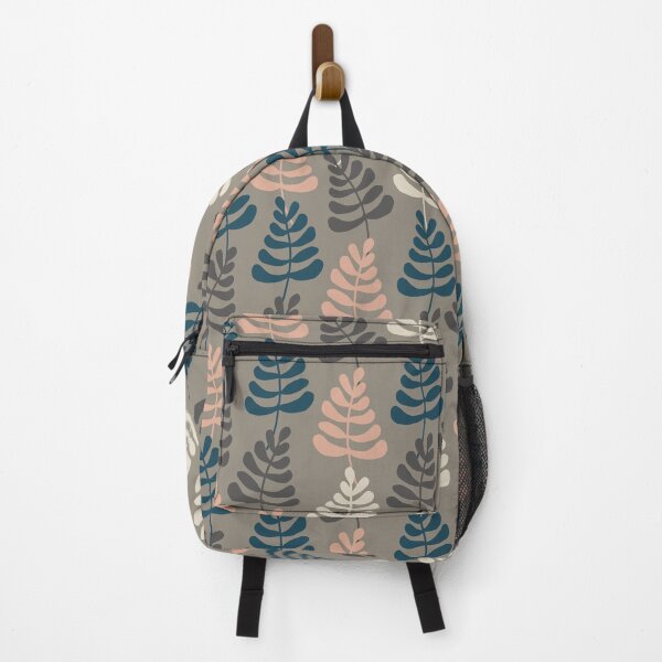 Item preview, Grey, white, pink, blue, Leaf Pattern designed and sold by Claire Wall Designs.