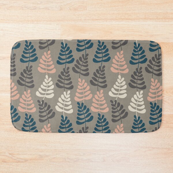 Item preview, Grey, white, pink, blue, Leaf Pattern designed and sold by Claire Wall Designs.
