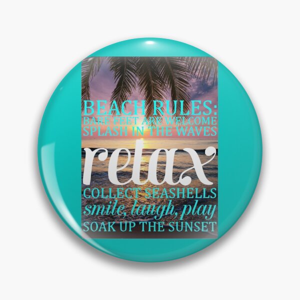 Item preview, Beach Rules: Relax Beach Quote Ocean Print designed and sold by Mary Riley.