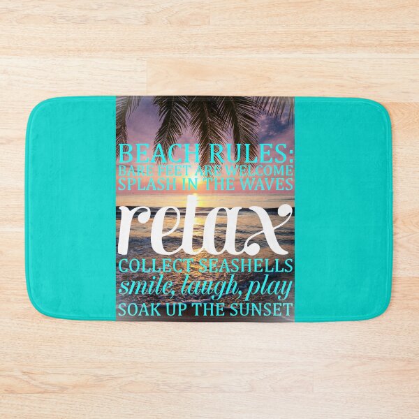 Item preview, Beach Rules: Relax Beach Quote Ocean Print designed and sold by Mary Riley.