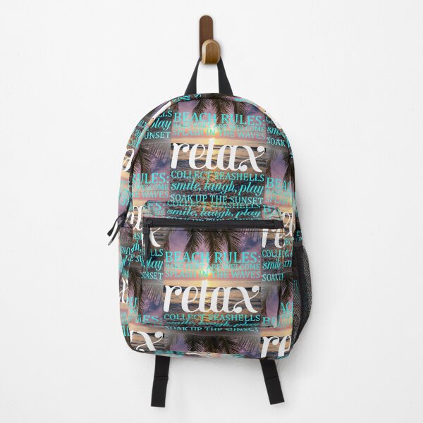Item preview, Beach Rules: Relax Beach Quote Ocean Print designed and sold by Mary Riley.