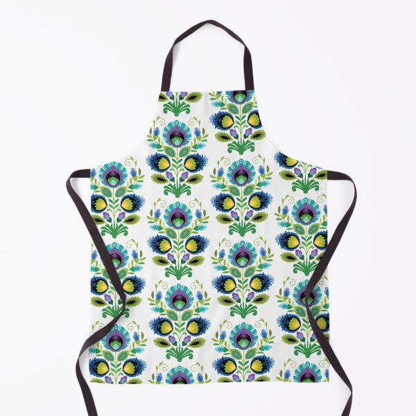 Item preview, Polish Folk Flowers Teal designed and sold by Barbara Pixton.