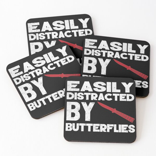 Item preview, Easily Distracted By Butterflies knives designed and sold by Original Cheddar.