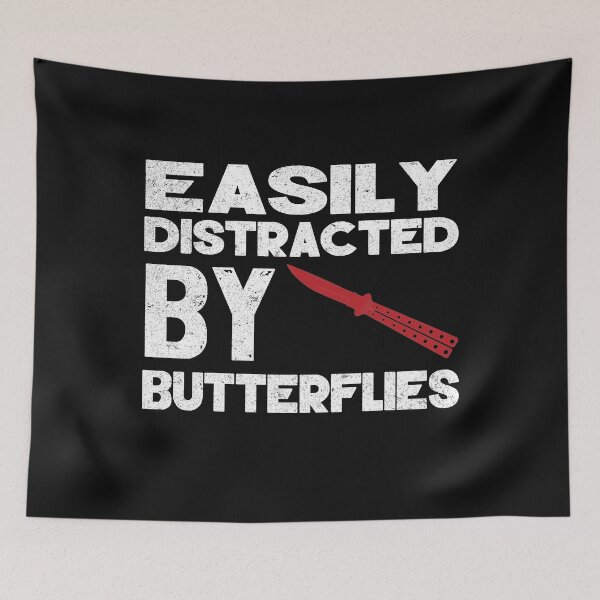 Item preview, Easily Distracted By Butterflies knives designed and sold by Original Cheddar.