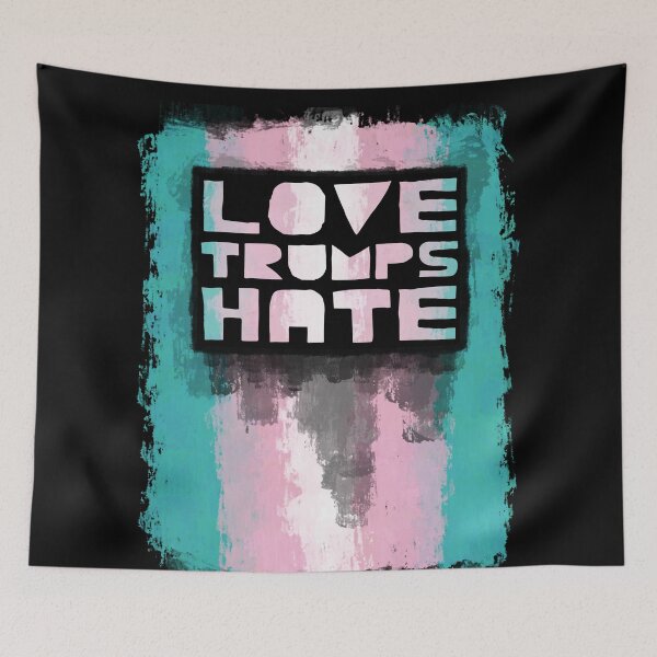 Item preview, Love Trumps Hate Trans Design designed and sold by HauntedMammoth.