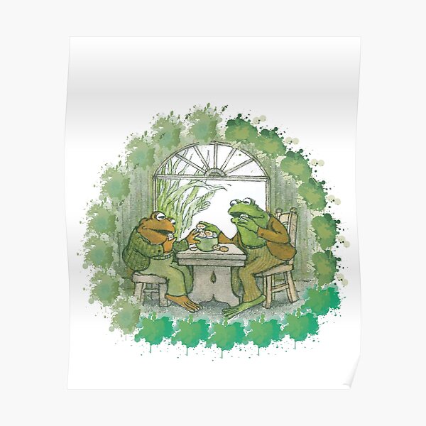 Frog and toad on table Poster