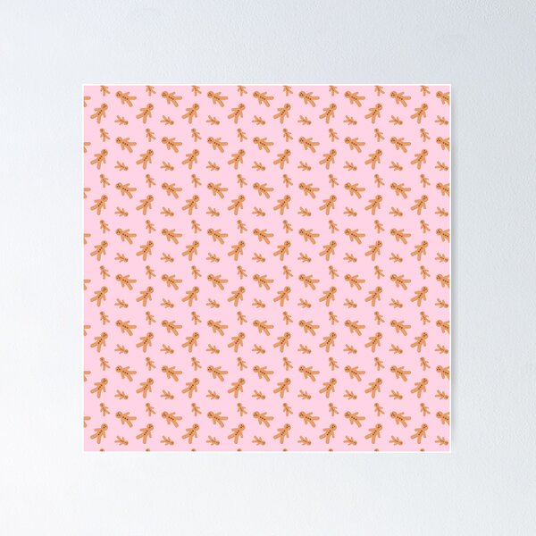 Item preview, Gingerbread Man Pattern on Pink designed and sold by WeaveTrumpet.