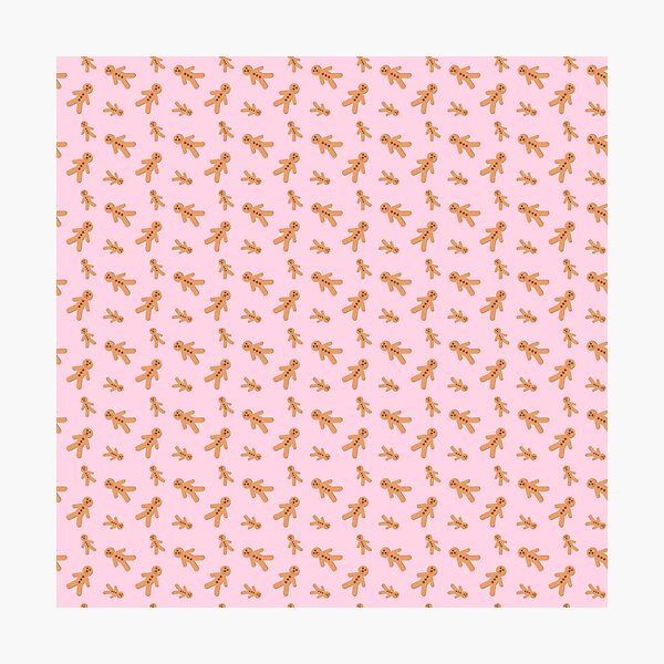 Item preview, Gingerbread Man Pattern on Pink designed and sold by WeaveTrumpet.