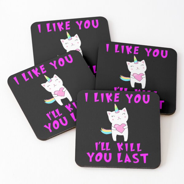 Item preview, I like you I'll Kill You Last, funny Murderous unicorn cat, Funny unicorn, Funny Murderous unicorn cat With hart funny gift for mom , dad, lovers cats designed and sold by RM2017.