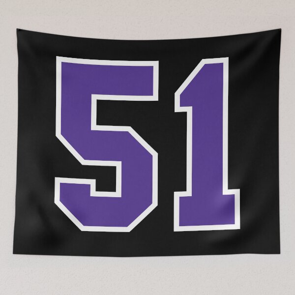 Item preview, Fifty-One Purple Jersey Number Sports 51 designed and sold by HelloFromAja.