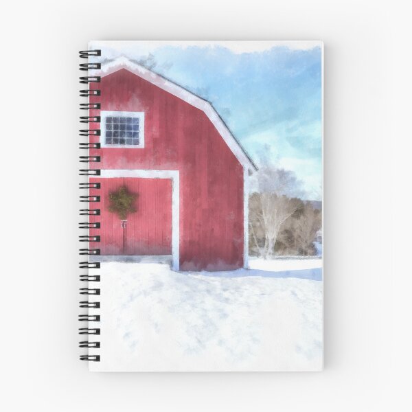 Item preview, Traditional New England Red Barn in Winter designed and sold by peanutroaster.