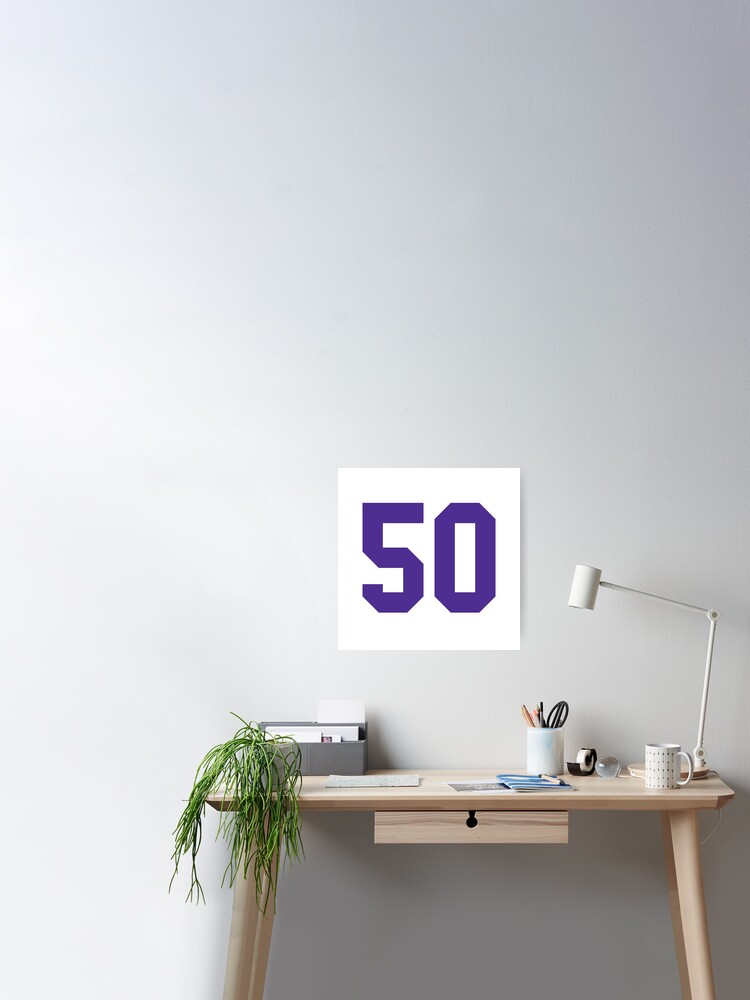 Fifty Purple Jersey Number Sports 50 | Sticker