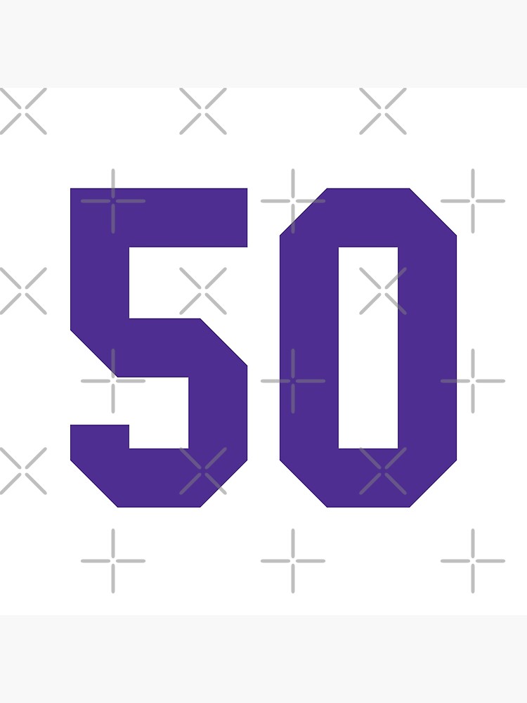 Fifty Purple Jersey Number Sports 50 | Sticker