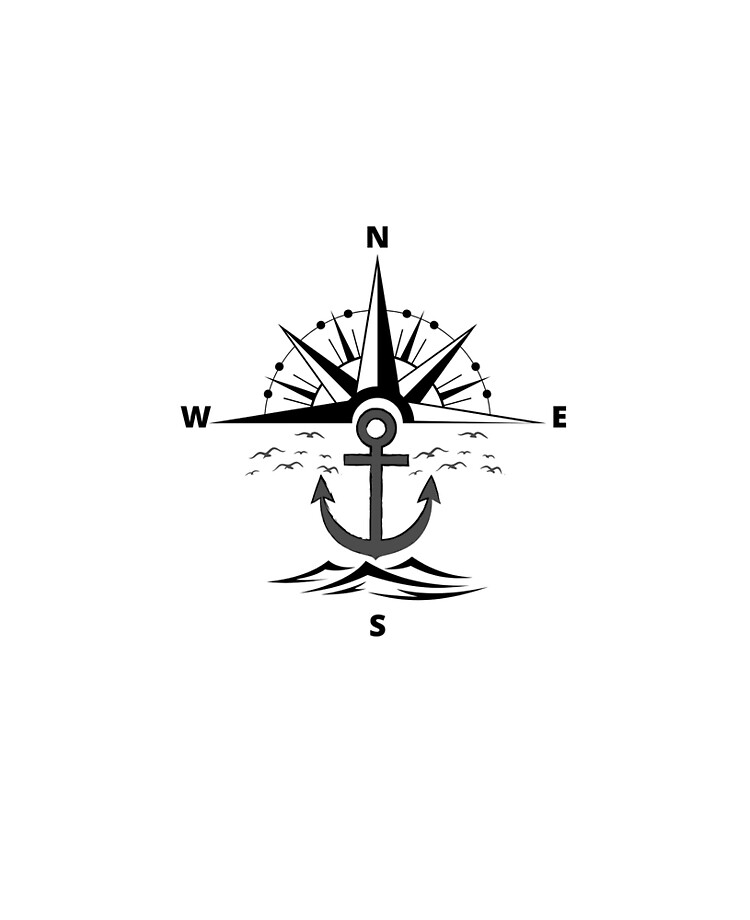 Anchor with compass Royalty Free Vector Image - VectorStock