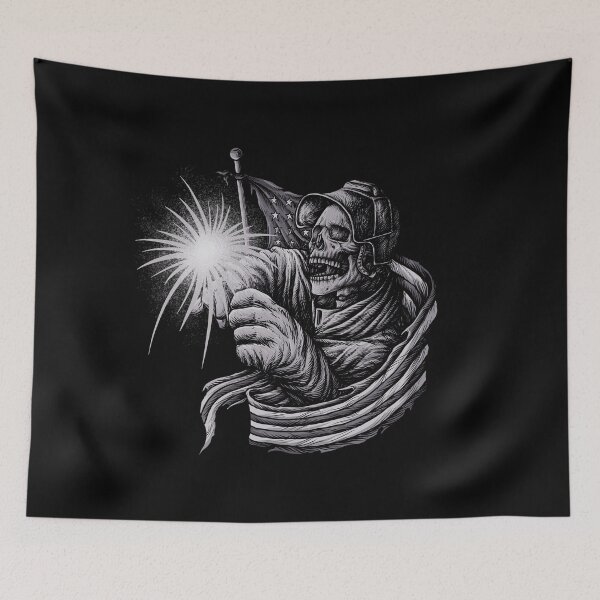 Item preview, American Welder Skull Black and White designed and sold by damnoverload.
