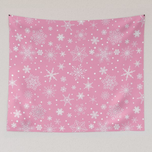 Item preview, White Snowflakes on Pink designed and sold by Pink Pineapple Works.