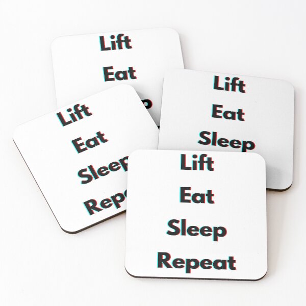 Item preview, Lift, Eat, Sleep, Repeat Red and Blue Holographic no icons designed and sold by JustAMillenial -.