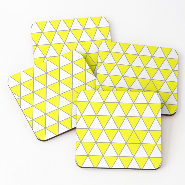 Item preview, White, yellow,  and gray geometric triangle pattern designed and sold by BaronessDesign.