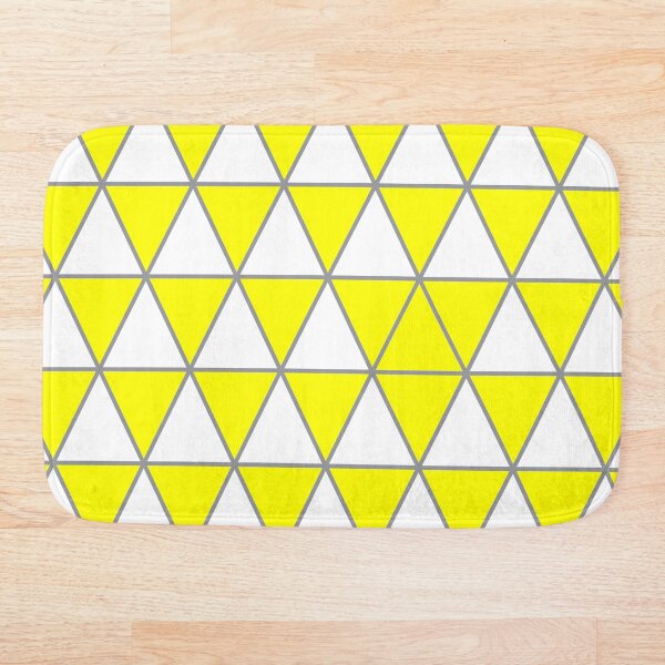 Item preview, White, yellow,  and gray geometric triangle pattern designed and sold by BaronessDesign.