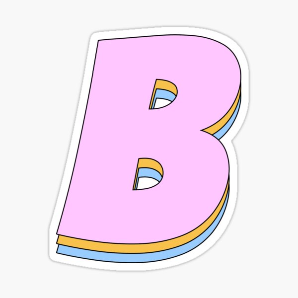 Letter B Pink Glitter Stickers | Redbubble