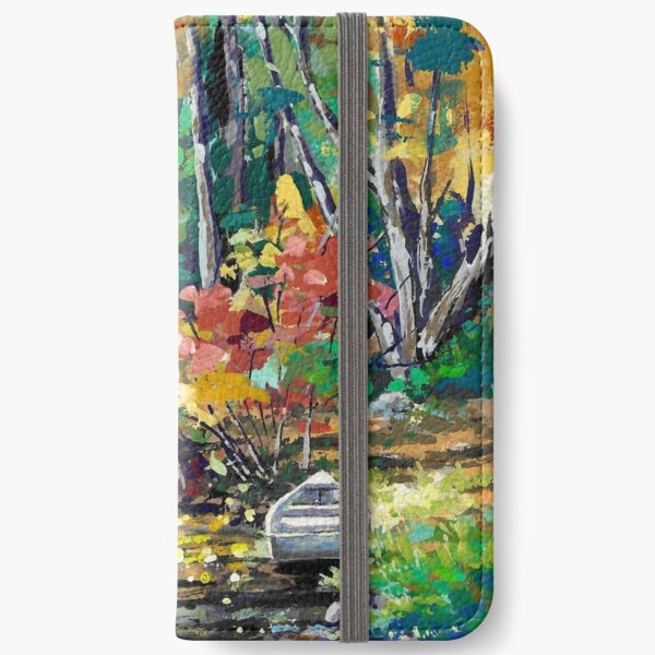 Quiet Rowboat, Fall in New England iPhone Wallet