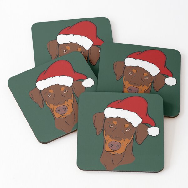 Item preview, Red and Tan Doberman - Merry Christmas designed and sold by rmcbuckeye.