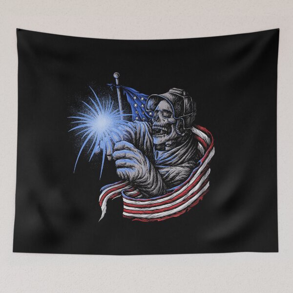Item preview, American Welder Skull Blue designed and sold by damnoverload.