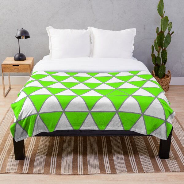 Item preview, White, green,  and gray geometric triangle pattern designed and sold by BaronessDesign.