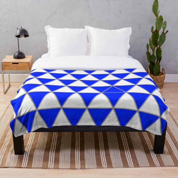 Item preview, White, blue,  and gray geometric triangle pattern designed and sold by BaronessDesign.