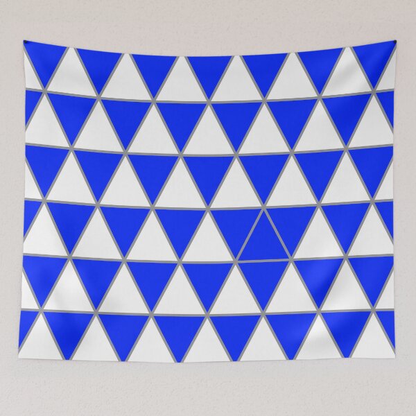 Aperçu de l'œuvre Motif triangle géométrique blanc, bleu et gris créée et vendue par BaronessDesign.