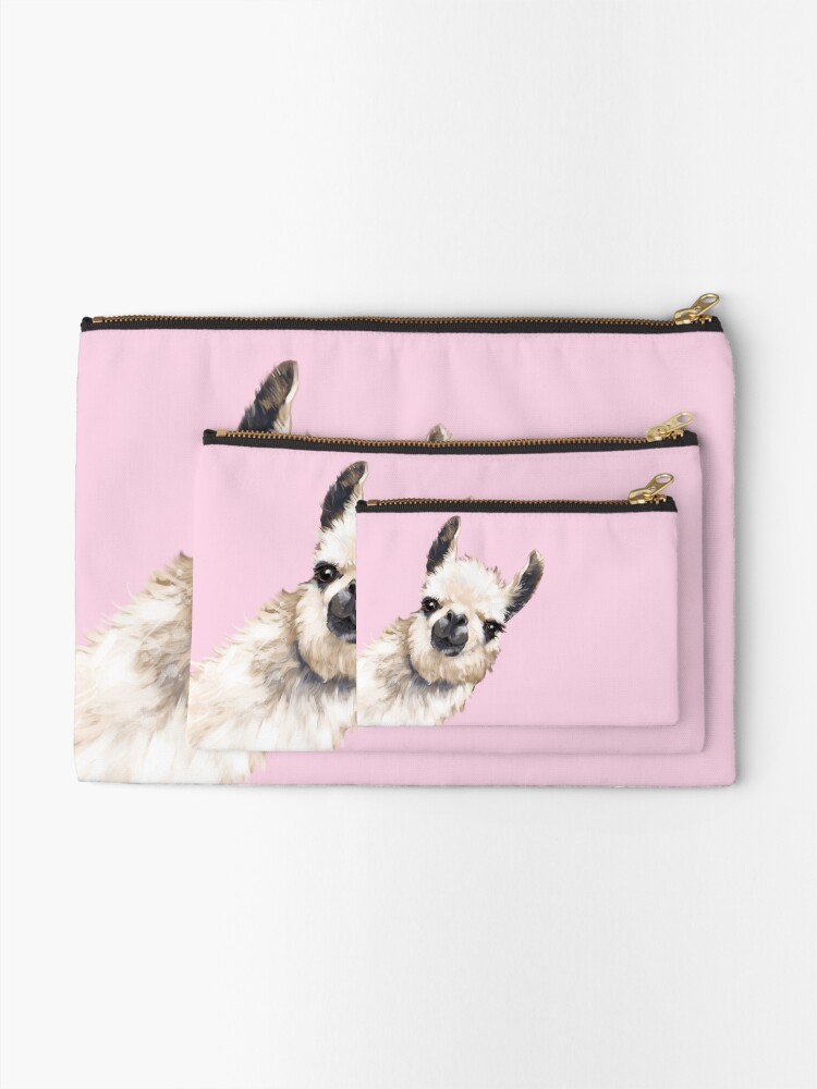 Alternate view of Sneaky Llama Zipper Pouch