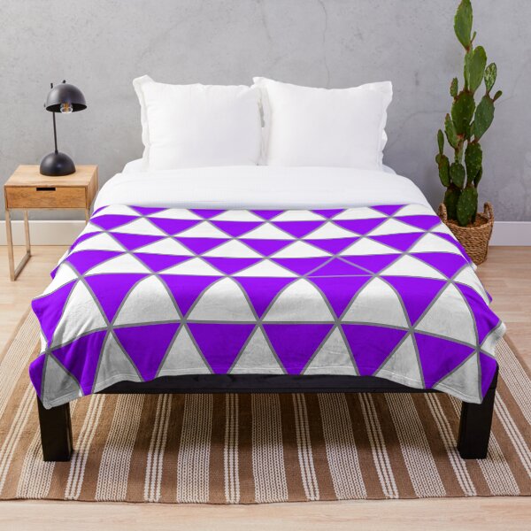 Item preview, White, purple,  and gray geometric triangle pattern designed and sold by BaronessDesign.