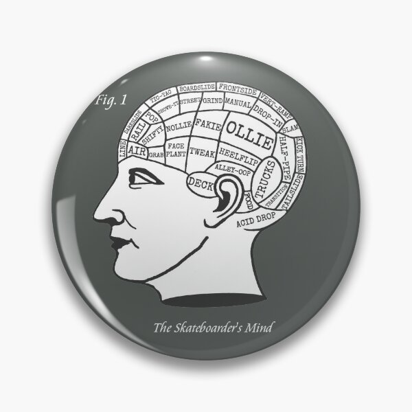Item preview, The Skateboarder's Mind - Phrenology Skate Skateboard Funny designed and sold by WibbleDesign.