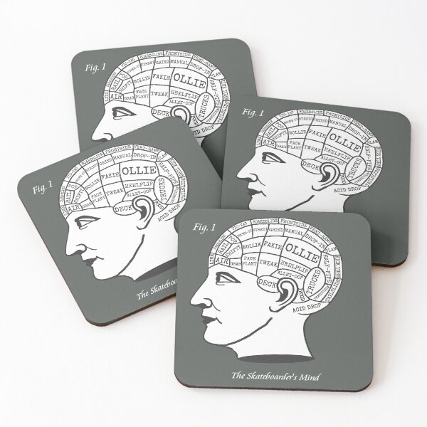 Item preview, The Skateboarder's Mind - Phrenology Skate Skateboard Funny designed and sold by WibbleDesign.