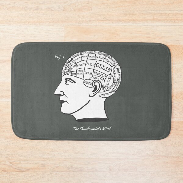 Item preview, The Skateboarder's Mind - Phrenology Skate Skateboard Funny designed and sold by WibbleDesign.