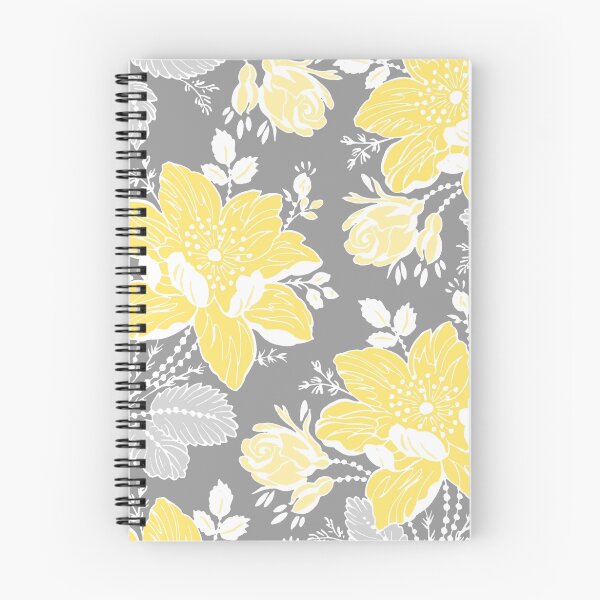 Item preview, Patrón de flores gris amarillo designed and sold by dreamingmind.