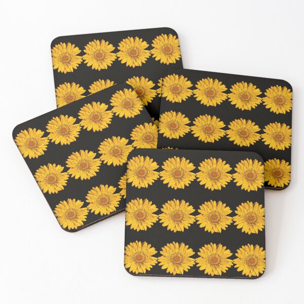 Item preview, Yellow And Black Sunflower Pattern Print designed and sold by Mary Riley.