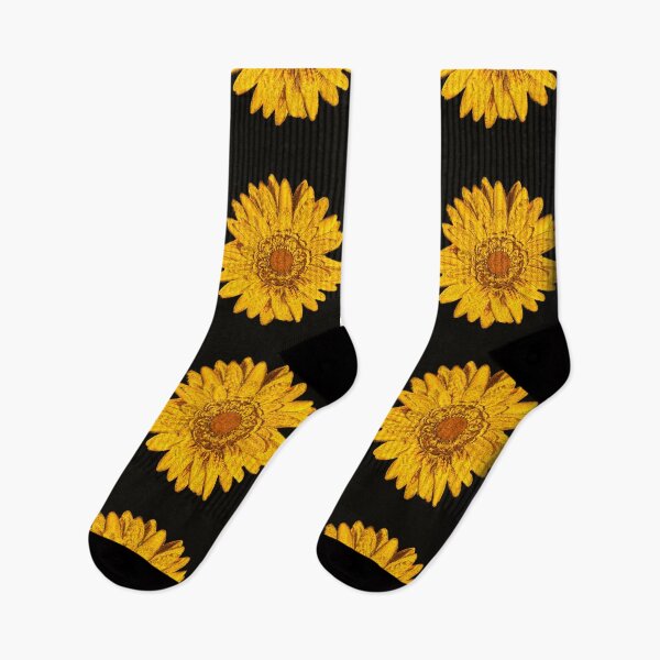 Item preview, Yellow And Black Sunflower Pattern Print designed and sold by Mary Riley.