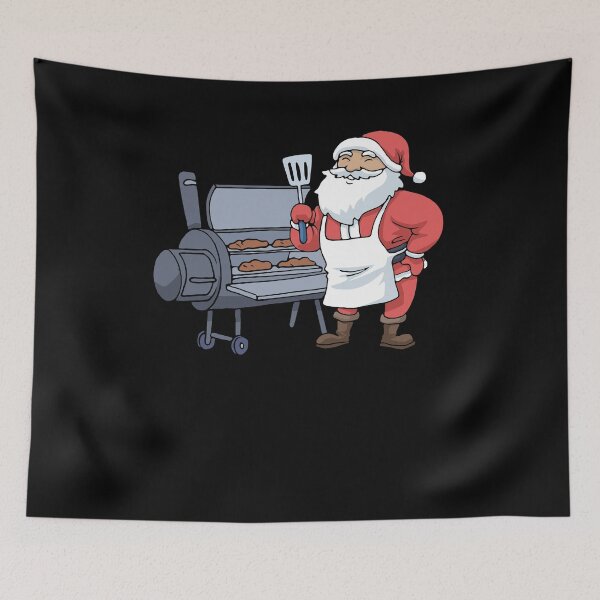 Item preview, Christmas Barbecue Tshirt Santa Claus Grill Smoker Steak BBQ designed and sold by DSWShirts.