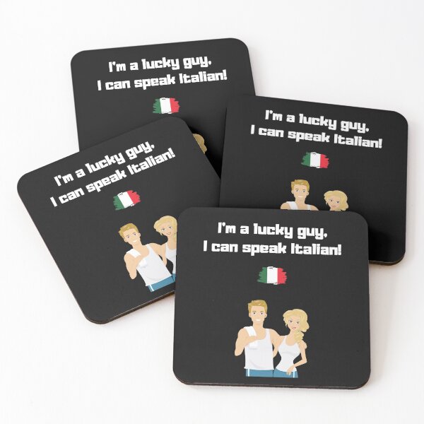 Item preview, I'm a lucky guy, I can speak Italian! designed and sold by dolcevitateam.