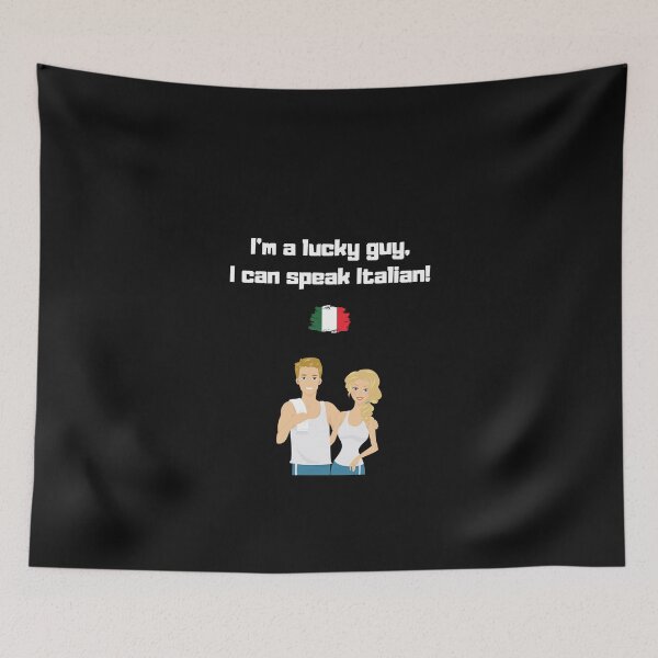 Item preview, I'm a lucky guy, I can speak Italian! designed and sold by dolcevitateam.